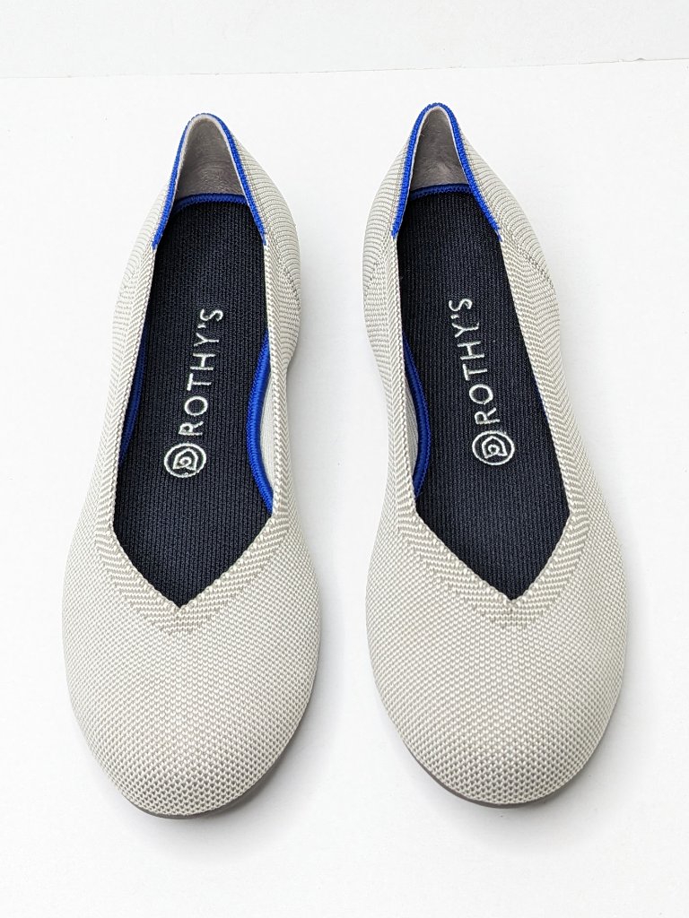 Rothy's The Flat Round Toe Slip-On Ballet Flats Flax Birdseye Womens 10